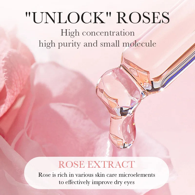BIOAQUA Rose Hyaluronic Acid Eye Mask Travel Size – Anti-Wrinkle, Dark Circles, Moisturizing & Firming Eye Patches for Skin Care